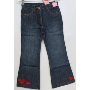 2007 Gymboree Bon Voyage Denim Jeans sz 12 Hearts Pockets Sailor Nautical Beach